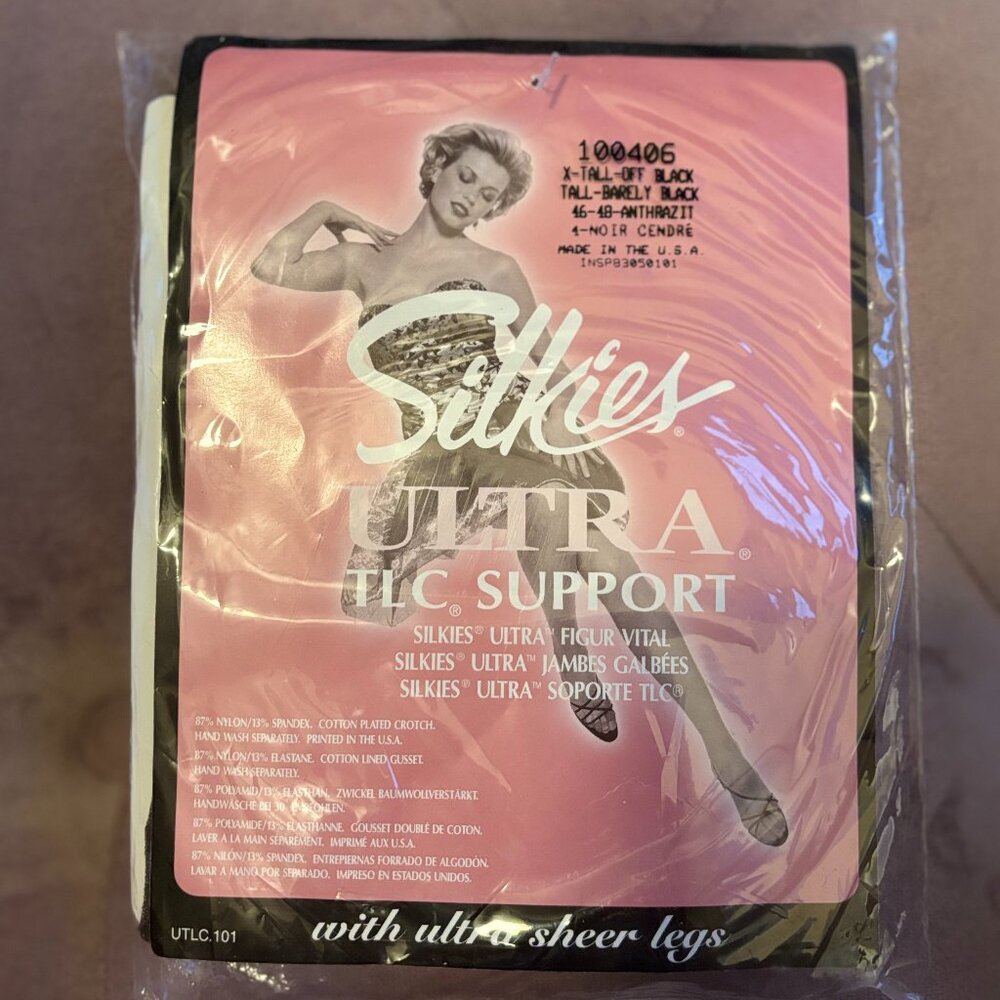 Silkies Vintage Ultra TLC Support Hosiery in Off Black